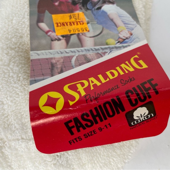 3 Pairs NOS Vintage 70's SPALDING Cuffed Anklet Socks Sz. 9 - 11 In Box - Picture 6 of 11